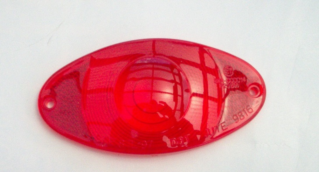 Lens, Tail and Brake Light, Oval Style, Red